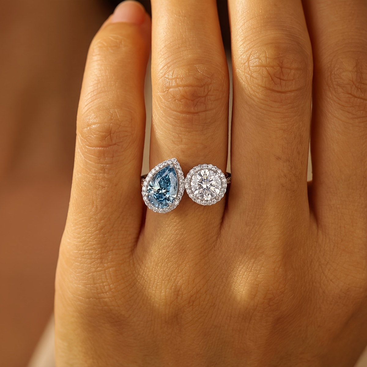 Women's Elegant Pear-Shaped Vintage Ring, Versatile Gift